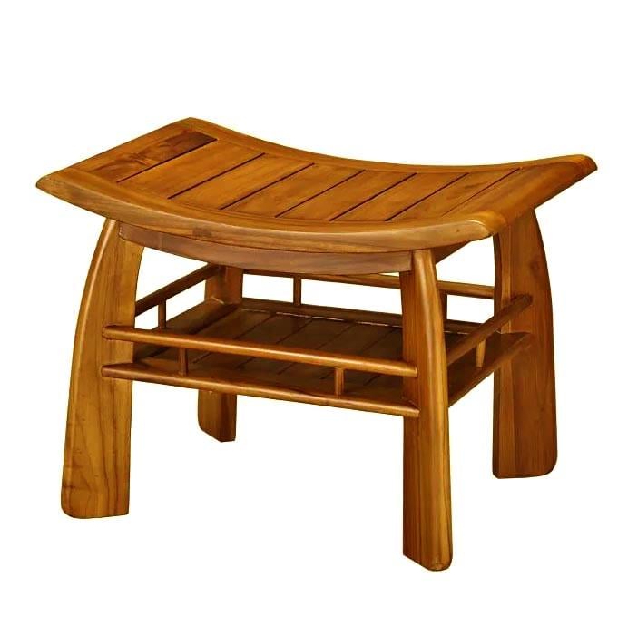 Табурет для ванной из дерева Кейвис Охра (ТВН-006704)