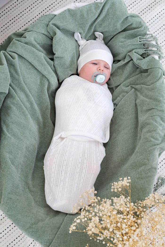 Пелюшка-кокон з шапочкою дитяча літня на липучках 3-6 міс Молочний (MG152) - фото 4 Пелюшка-кокон з шапочкою дитяча літня на липучках 3-6 міс Молочний (MG152) - фото 4