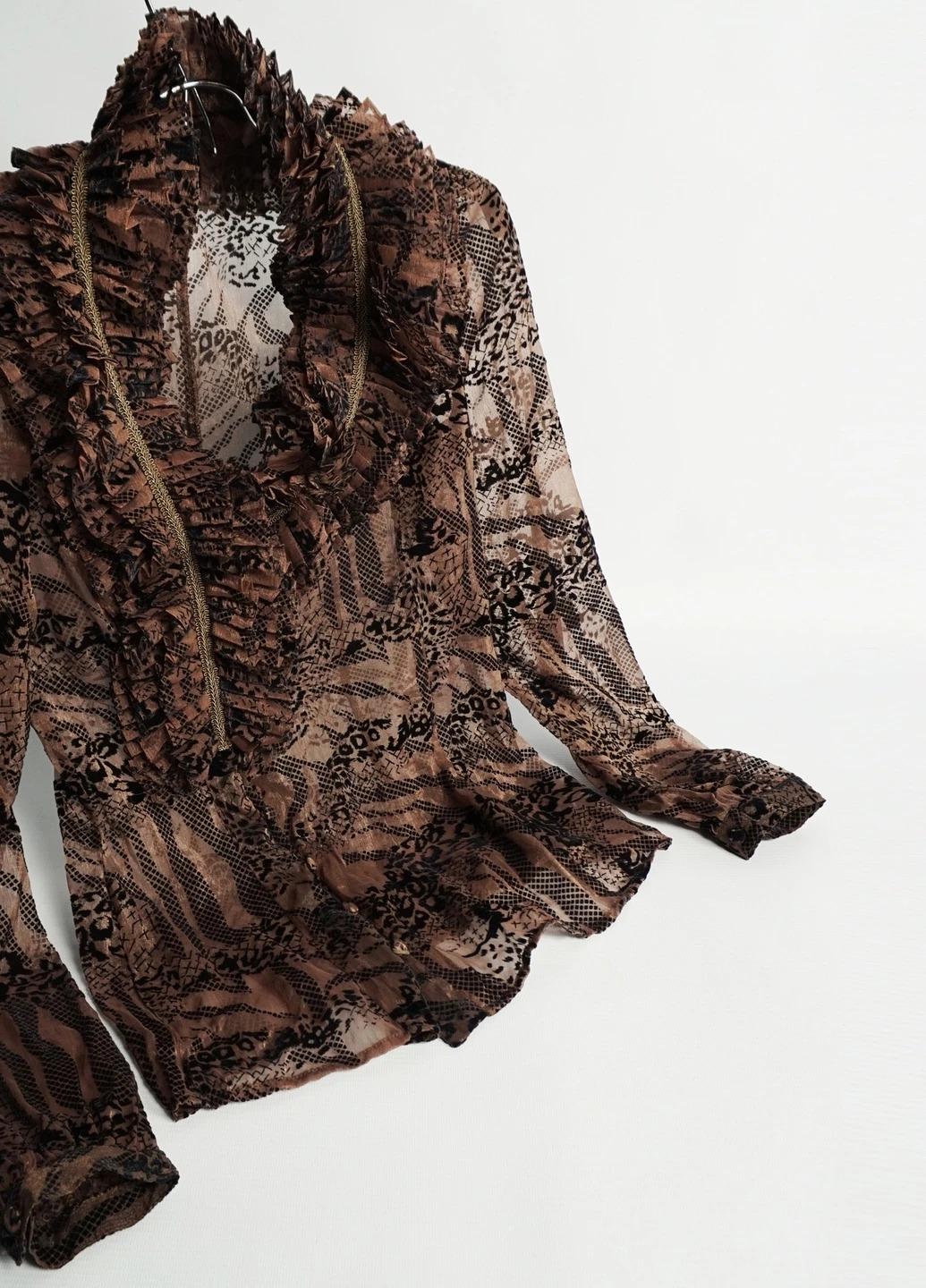 Блуза жіноча з рюшами Lowett LW-116476-1 р. 48 Коричневий (17852264) - фото 8 Блуза жіноча з рюшами Lowett LW-116476-1 р. 48 Коричневий (17852264) - фото 8