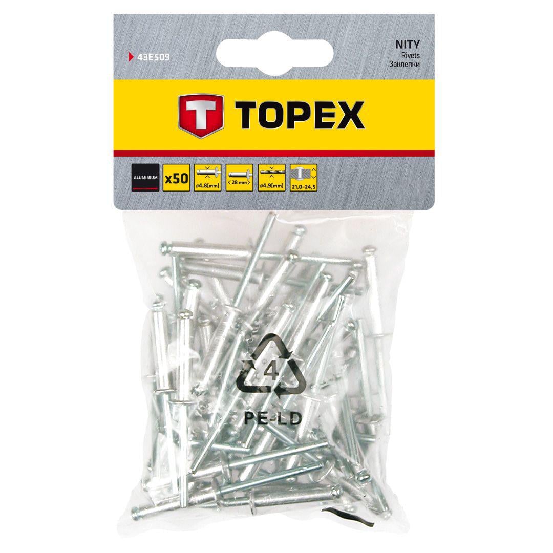 Заклепки Topex алюминиевые 4,8x28 мм 50 шт. (23499)