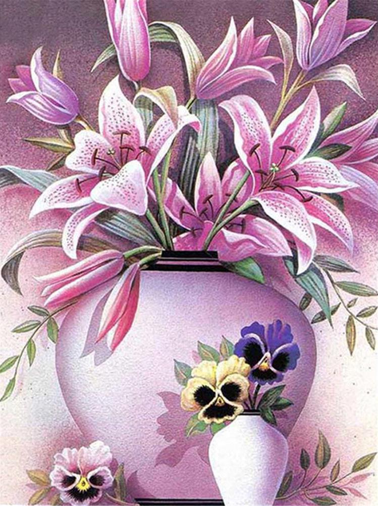 Алмазная мозаика Emerald Craft Лилии и фиалки 30x40 см (22821)