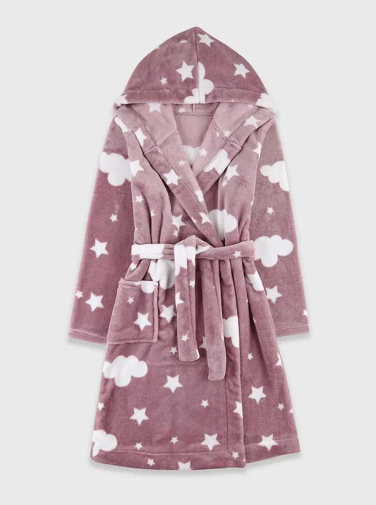 Халат для девочки теплый Фламинго вельсофт 883-910 128 см Пудровый (158374)
