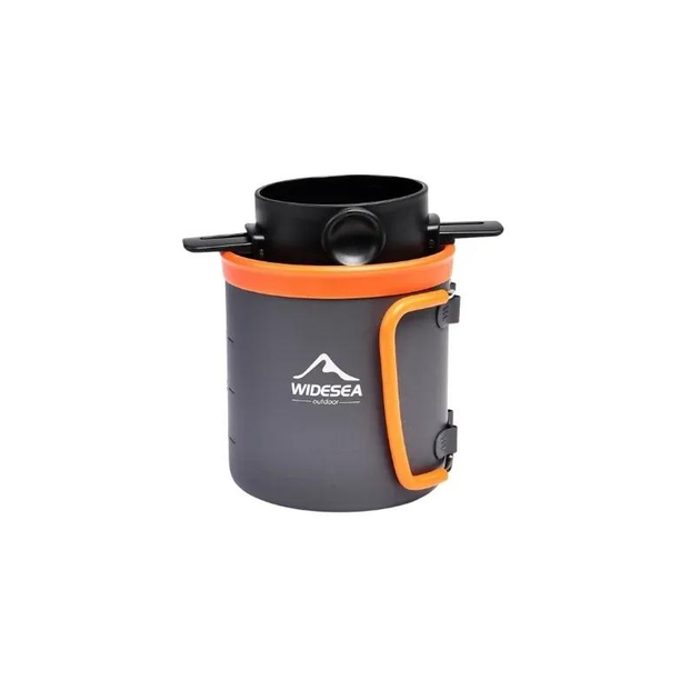 Чашка туристическая Widesea WSCC-102-1 кружка алюминиевая с фильтром для приготовления кофе 480 мл Grey (11744)