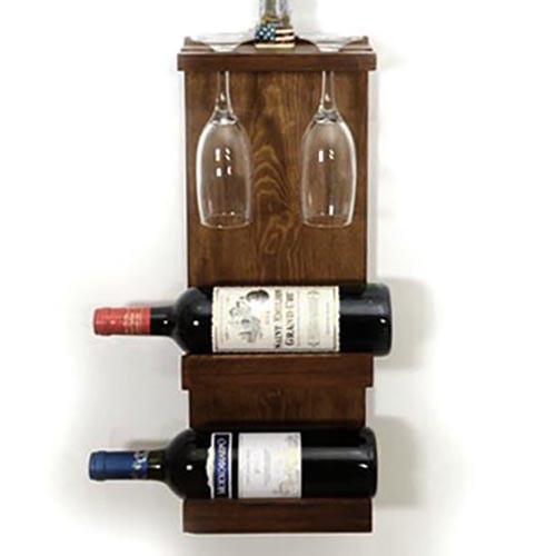 Полка для вина настенная из дерева Иокогама Капучино (ПНК-001009)