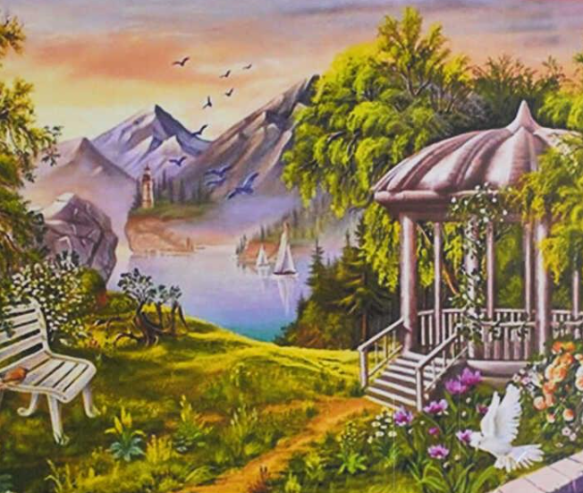 Картина за номерами TK Group 30071 30 Ранок біля альтанки 40х30 см (110710)