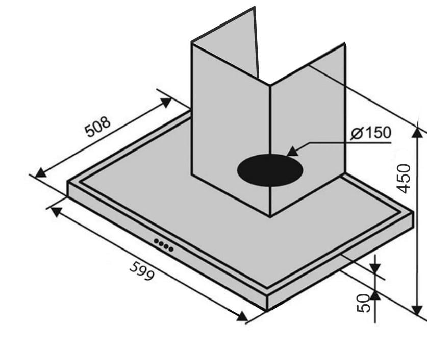 Витяжка Luxor Bella F 60 ix 1450 LED + 4 швидкості фільтрами захисту двигуна 2 шт. Чорний/Нержавіюча сталь (26529937) - фото 6 Витяжка Luxor Bella F 60 ix 1450 LED + 4 швидкості фільтрами захисту двигуна 2 шт. Чорний/Нержавіюча сталь (26529937) - фото 6
