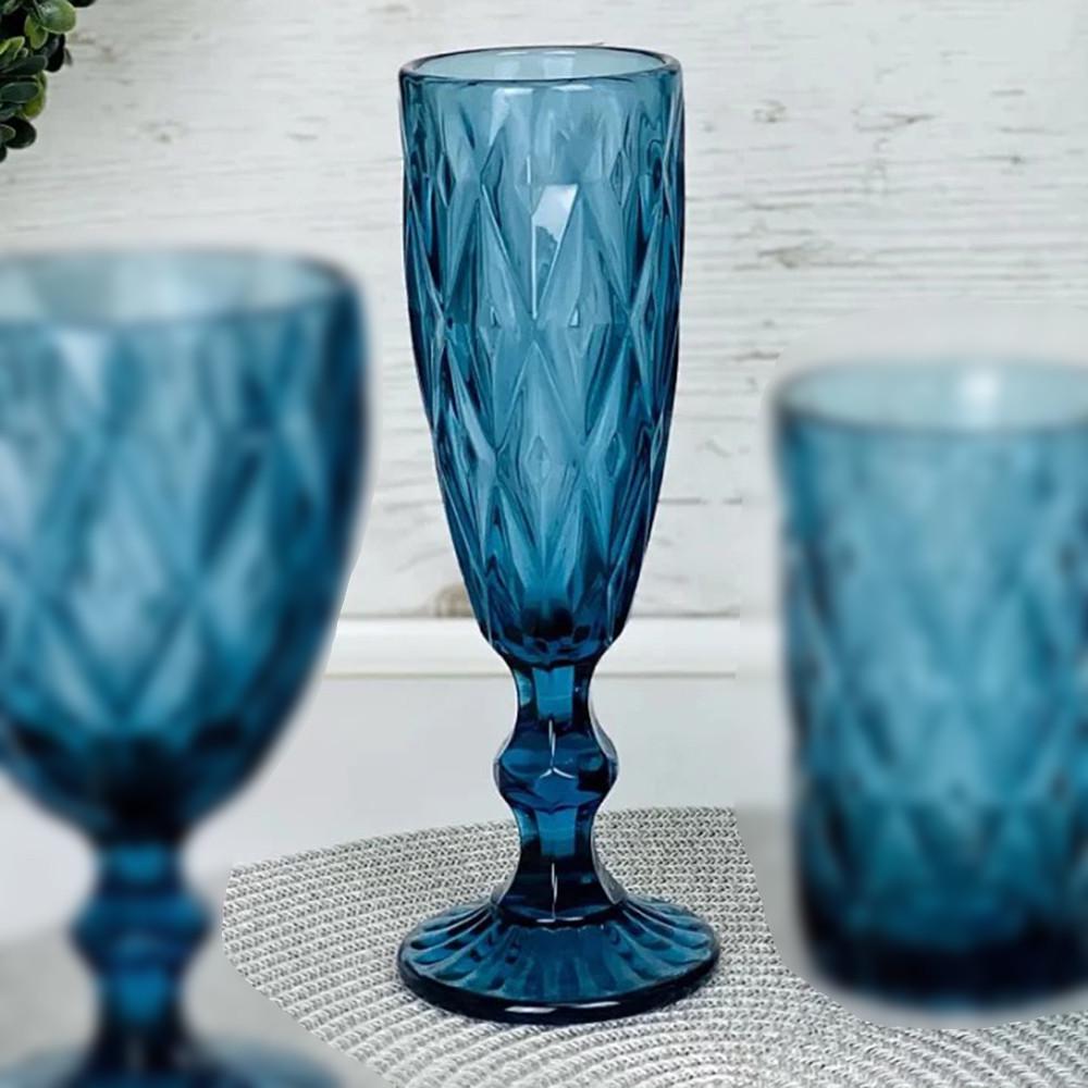 Бокал Изумруд для шампанского из цветного стекла 150 мл Синий (21-0719DL-B) - фото 10