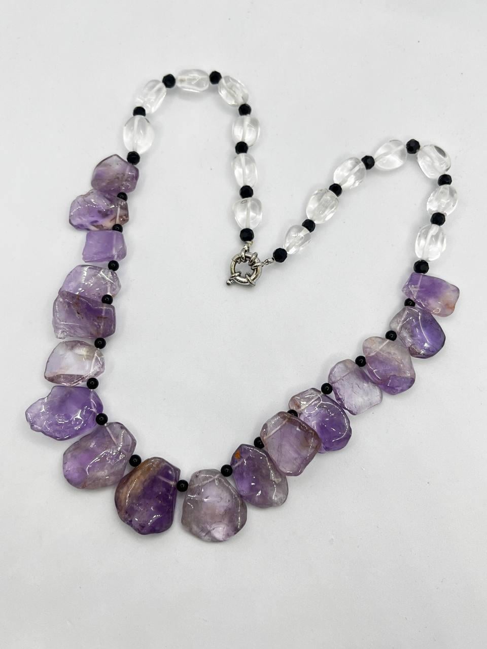 Бусы аметрин и кварц 54 см Разноцветный (10295)