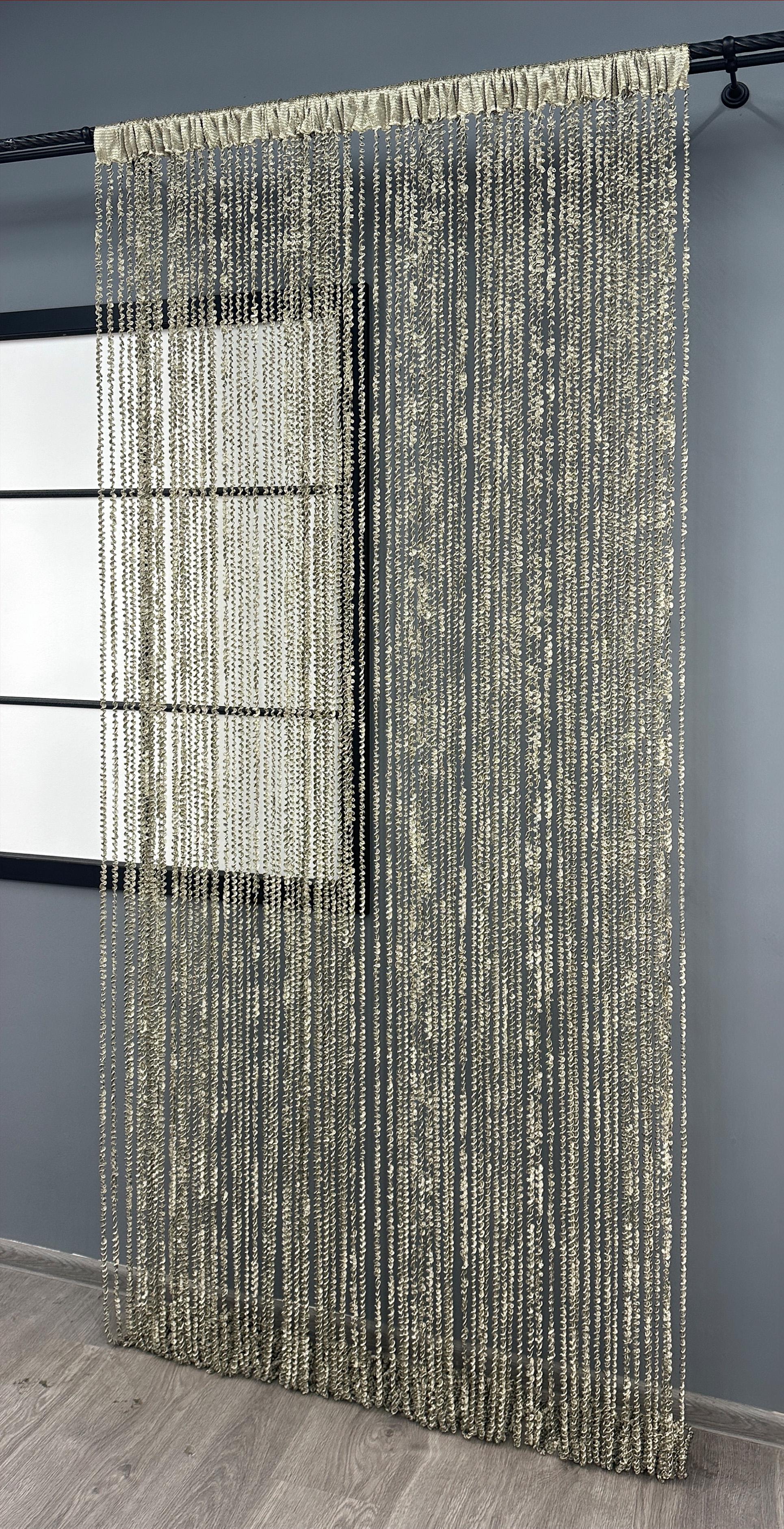 Шторы-нити спираль с люрексом 300х300 см Сатин (61-110) - фото 3 Шторы-нити спираль с люрексом 300х300 см Сатин (61-110) - фото 3