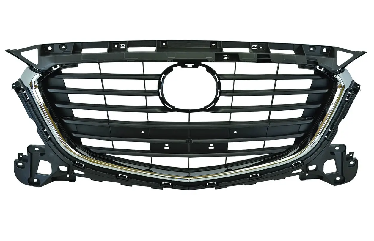 Решетка радиатора AVTM Mazda 3 2013-2016 без эмблемы Черный матовый (184424990)