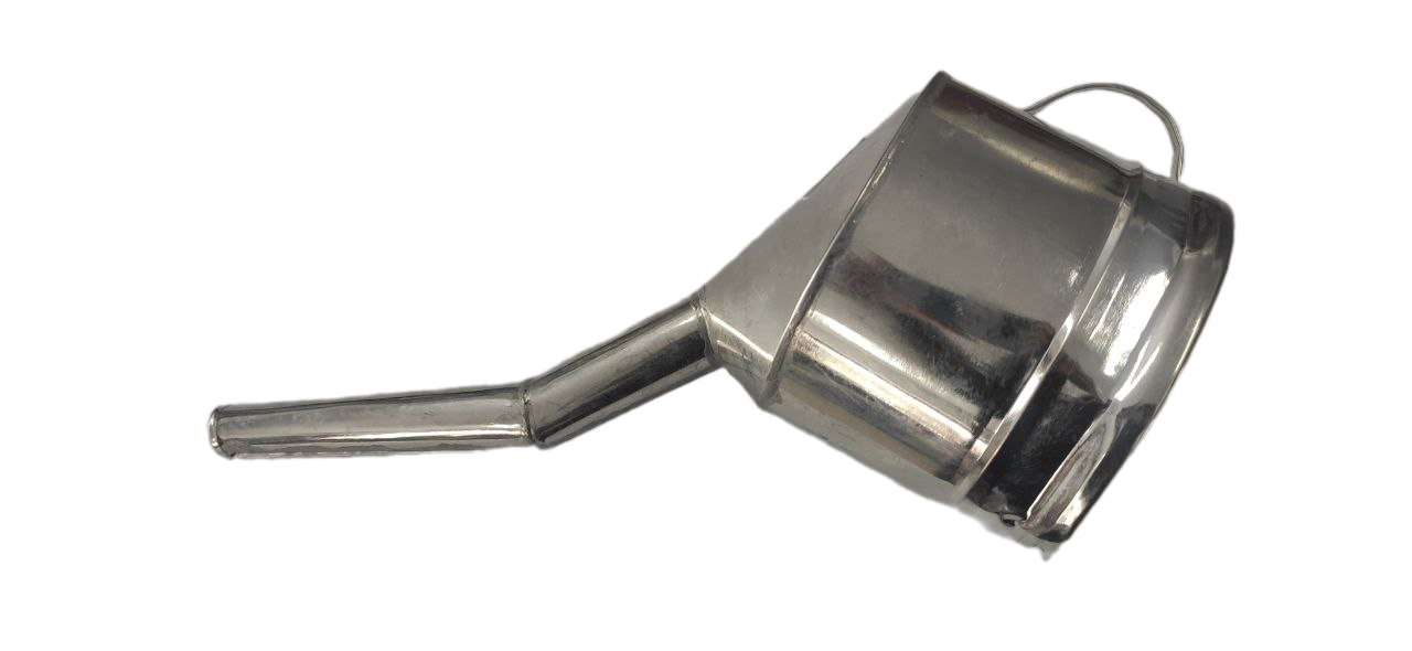 Лійка металева бензинова з латунною сіткою ВАЗ 2108-099 носик кривий d 19,5 мм (020433Б3)