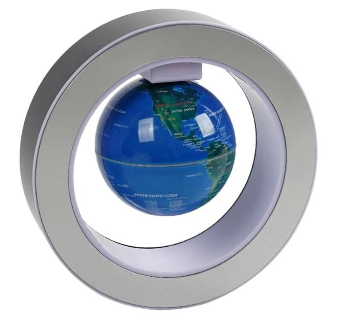 Лампа інтерактивна Globe кольорове підсвічування левітуючий глобус White (159680)