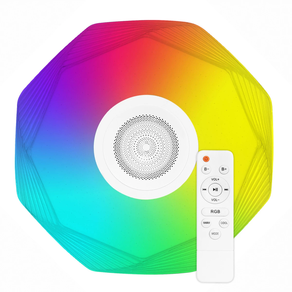 Світильник світлодіодний накладний Biom SMART Bluetooth-динамік з д/к 55W 3000-6000 К (SML-R46-55-M-RGB) Світильник світлодіодний накладний Biom SMART Bluetooth-динамік з д/к 55W 3000-6000 К (SML-R46-55-M-RGB)