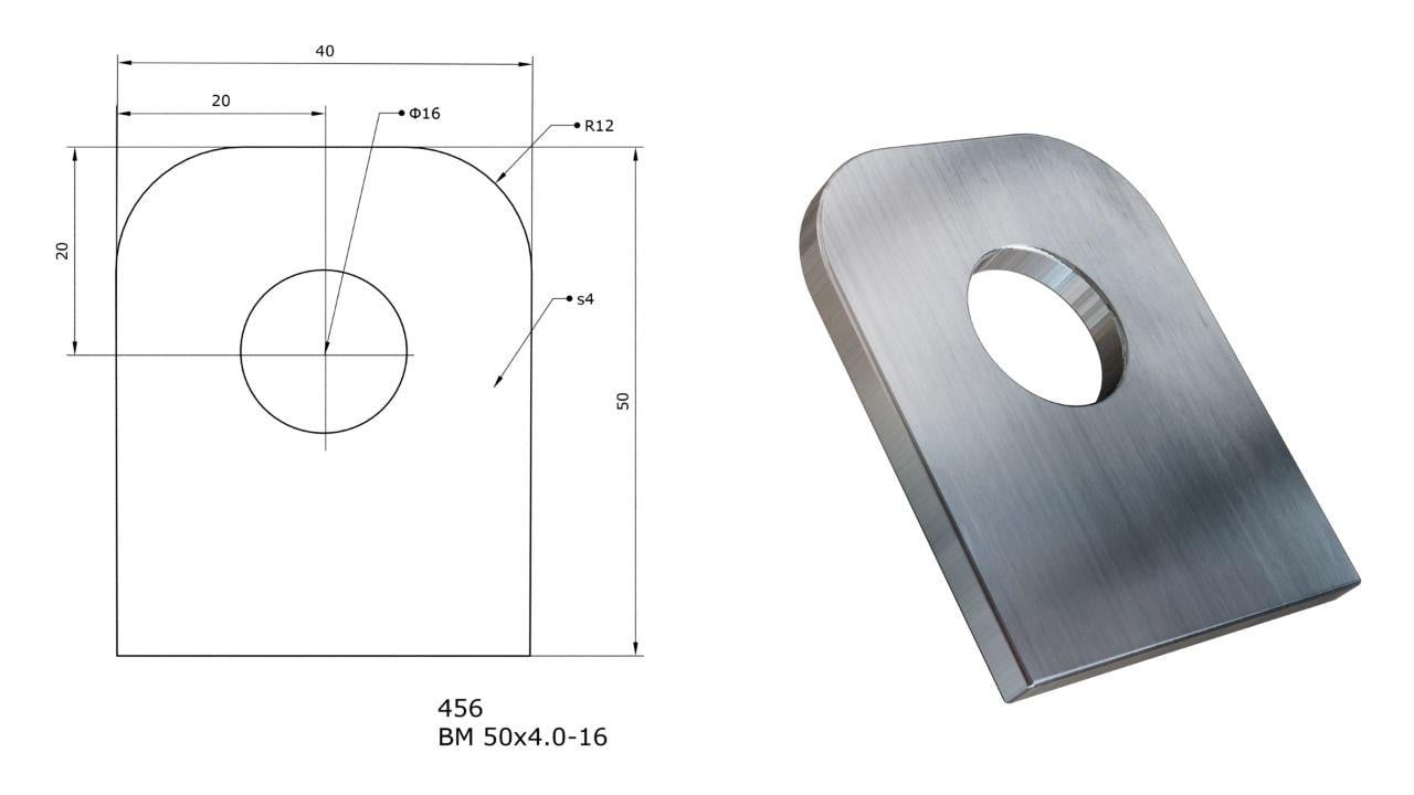 Ушко монтажное приварное стальное прямое 50х40 толщина 4 мм, отверстие 16 мм для навесного замка 1 шт. (2040562512/К0456) - фото 2 Ушко монтажное приварное стальное прямое 50х40 толщина 4 мм, отверстие 16 мм для навесного замка 1 шт. (2040562512/К0456) - фото 2