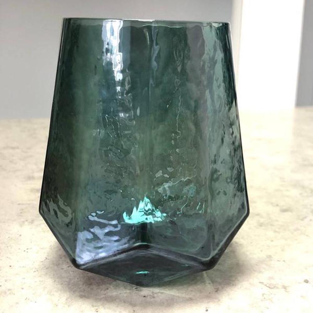 Склянка для напоїв з гранями 450 мл Дзеркальна бірюза (21-374025-1)