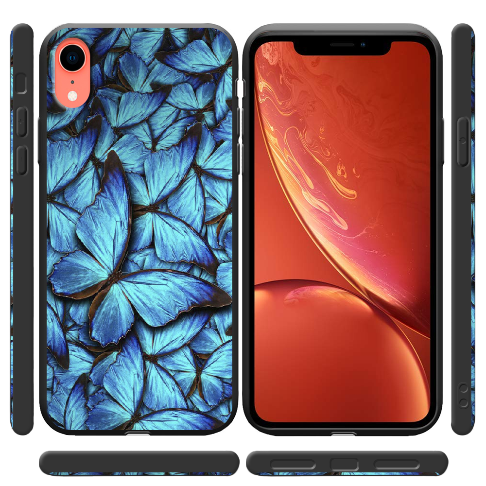 Чохол Boxface iPhone XR Лазурні Метелики Чорний силікон (35417-up1550-38739) - фото 2