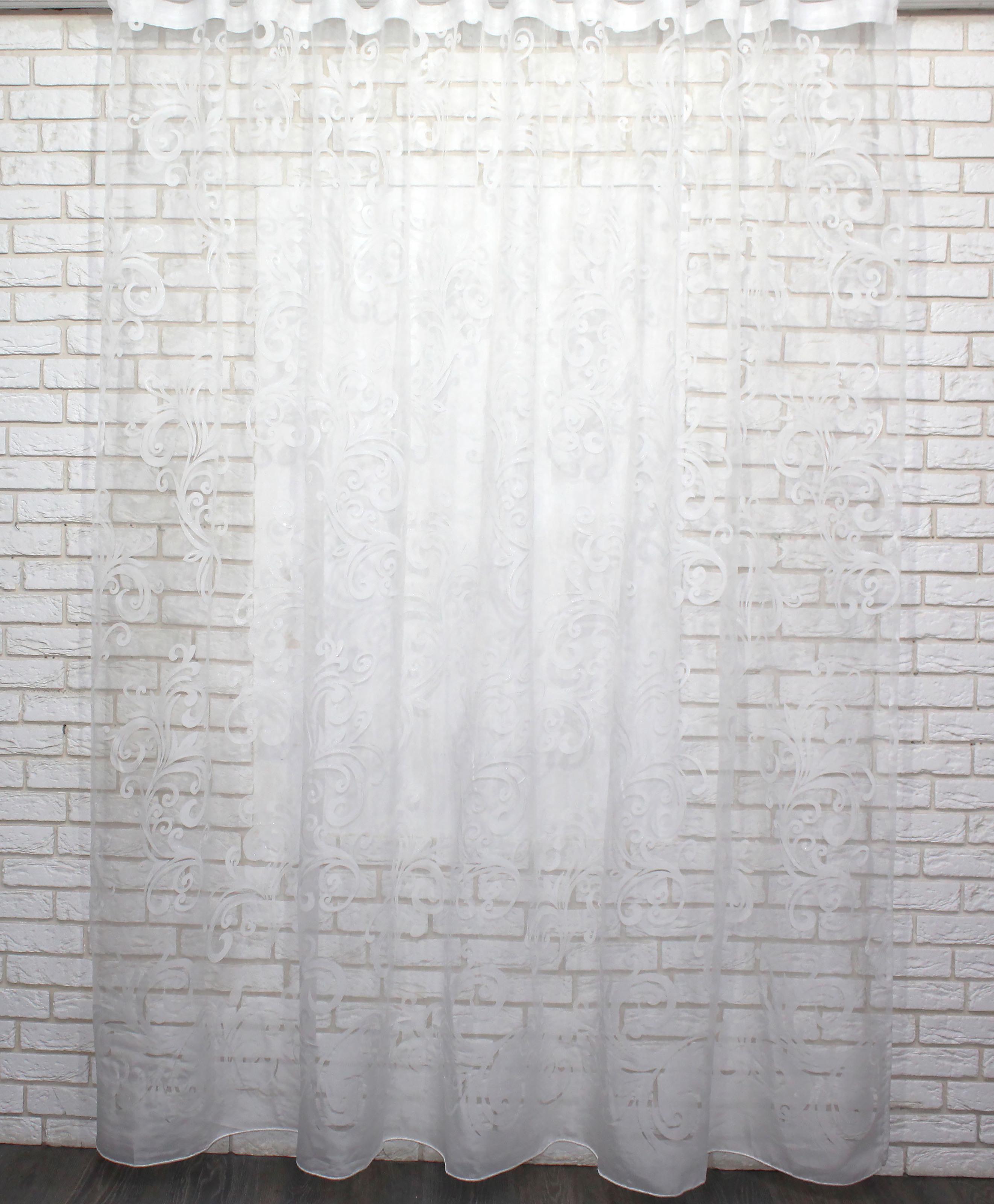 Тюль VR-Textil 905т органза 300х250 см Білий/Сріблястий (40-766)