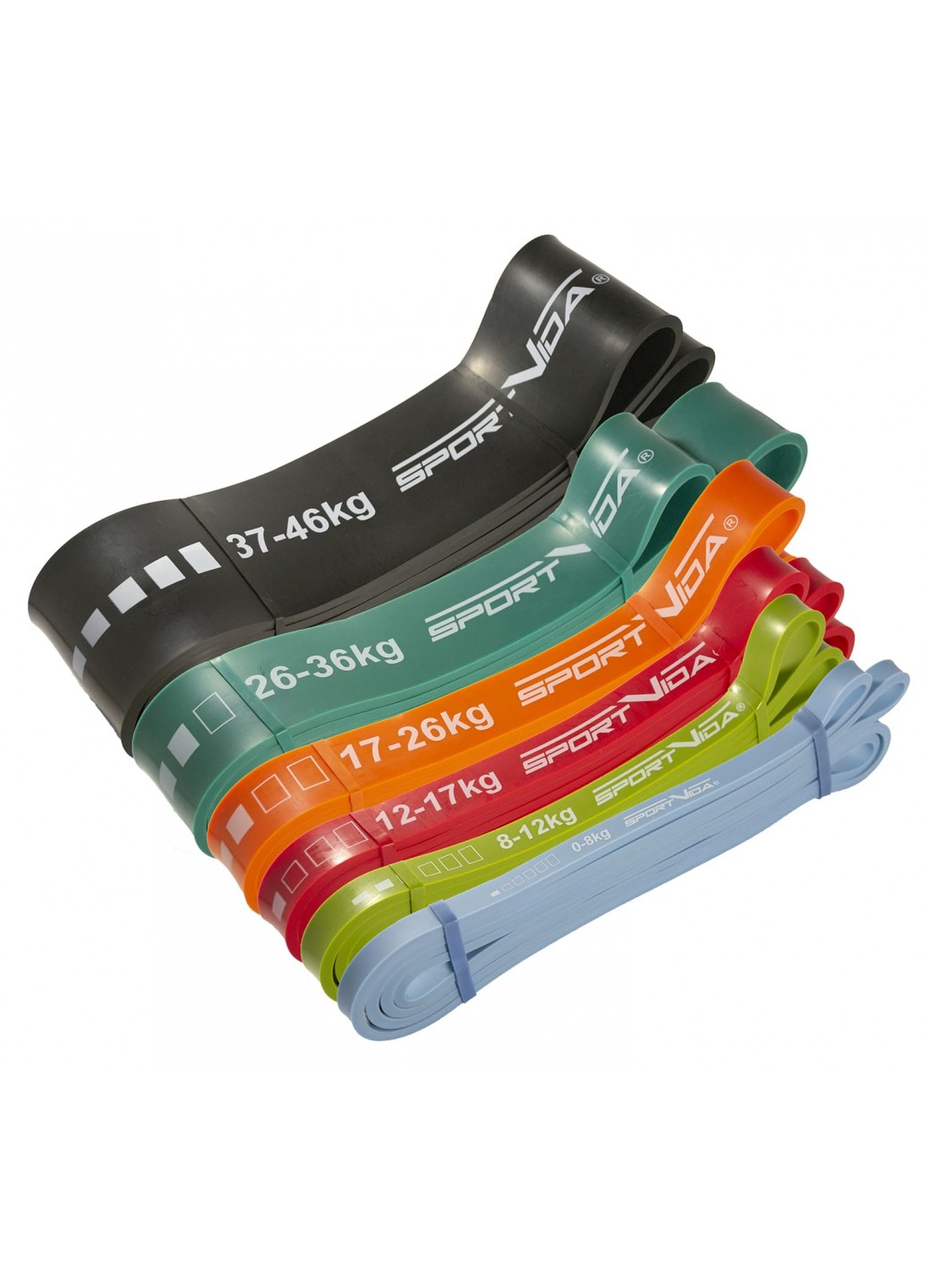 Набор резинок для фитнеса SportVida Power Band 0-46 кг 6 шт. (SV-HK0190-3)