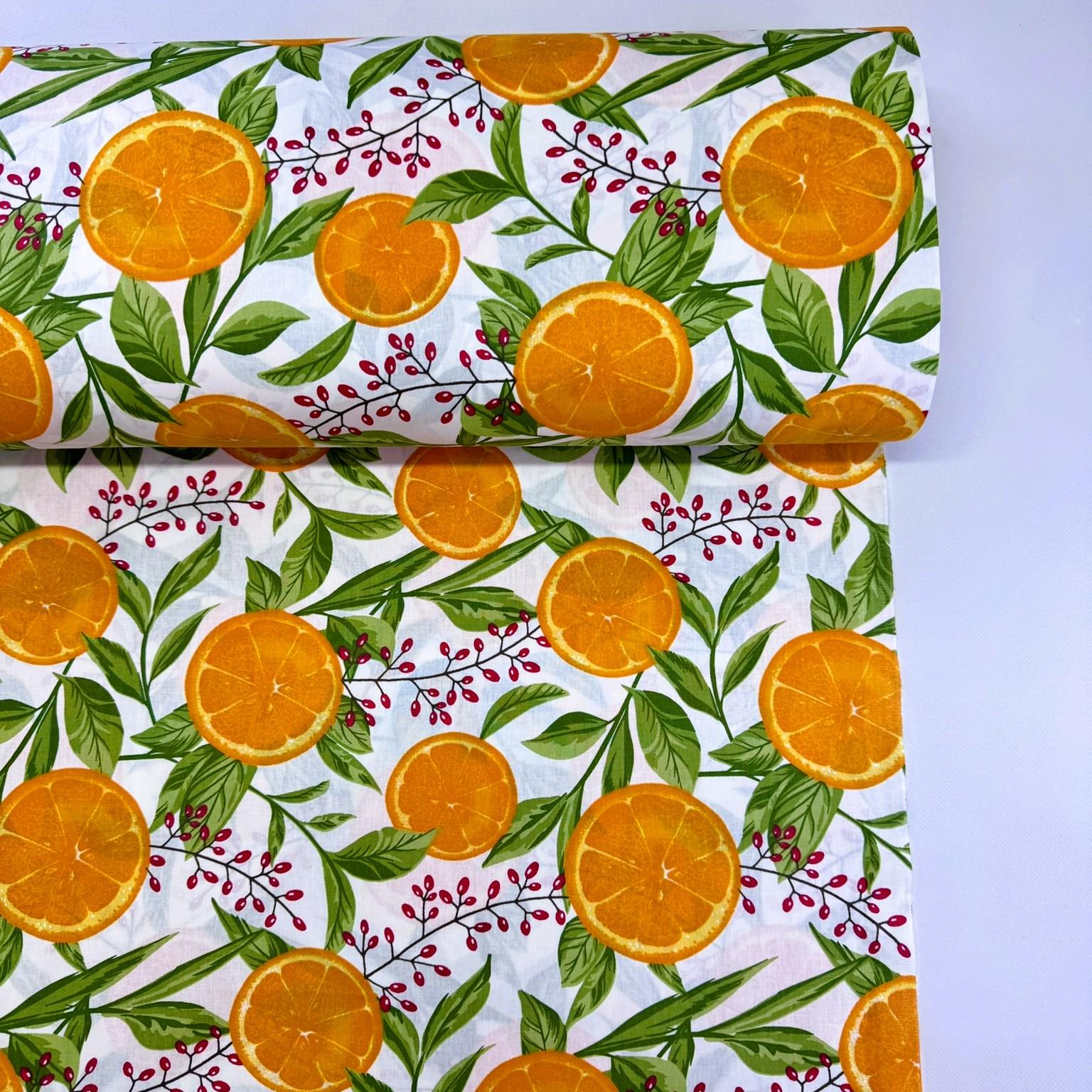 Ткань для постельного белья ранфорс апельсины 240 см (8-31167 00852)