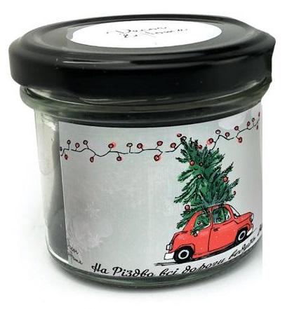 Свеча парафиновая в стеклянной баночке На Рождество все дороги ведут домой 125 мл (хрс1250004у)