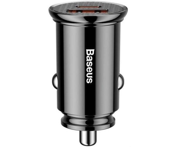 Зарядний пристрій автомобільний BASEUS Circular Plastic A PPS CCALL-YS01 5A Black