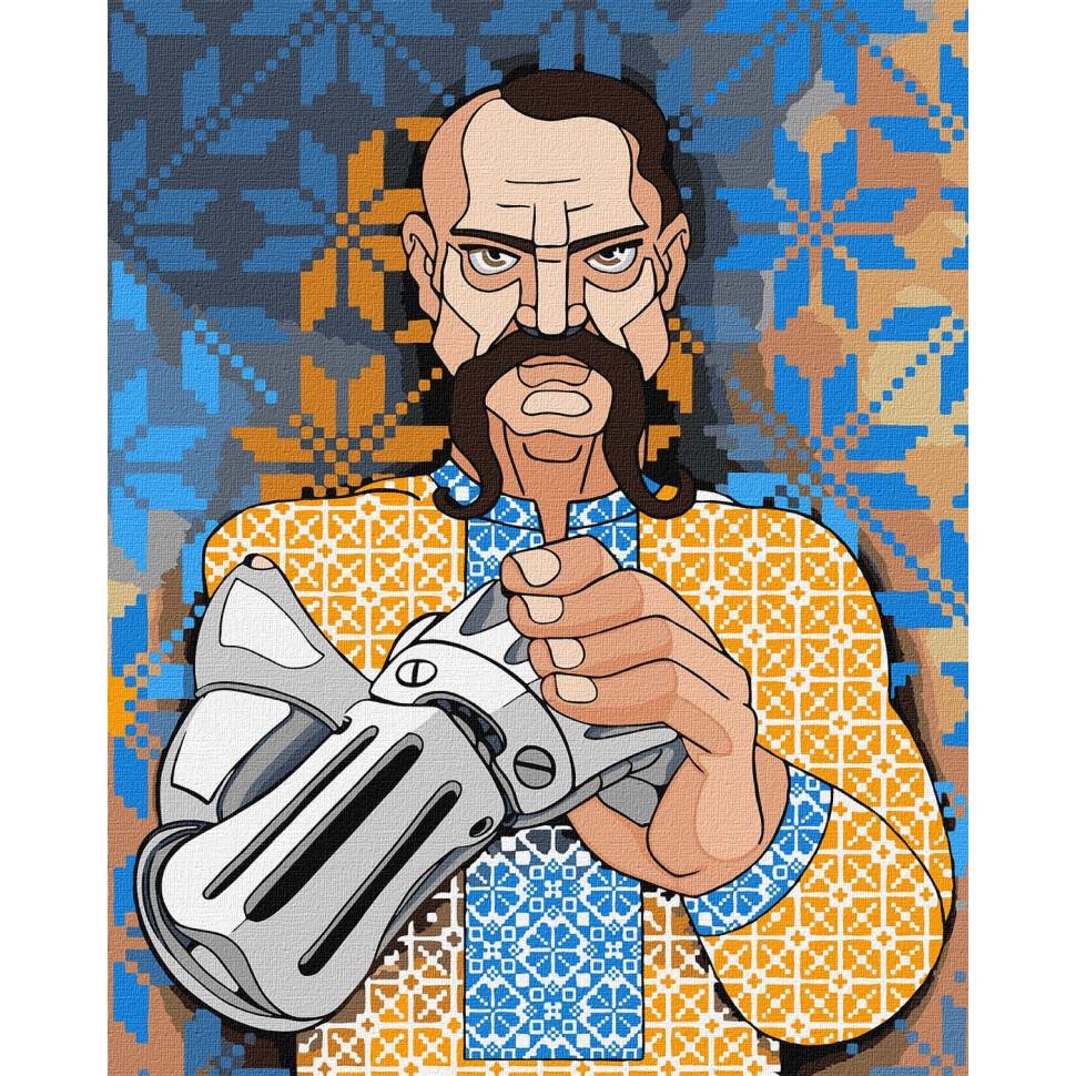 Картина по номерам Идейка KHO2594 Украинский киборг mosyakart 40х50 см