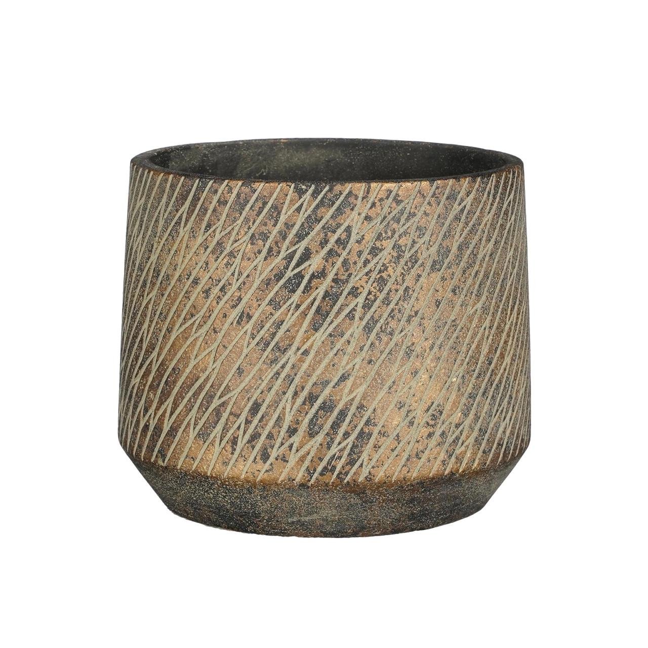 Кашпо Edelman Camino pot round 17х14 см Темно-коричневый (A-025743)