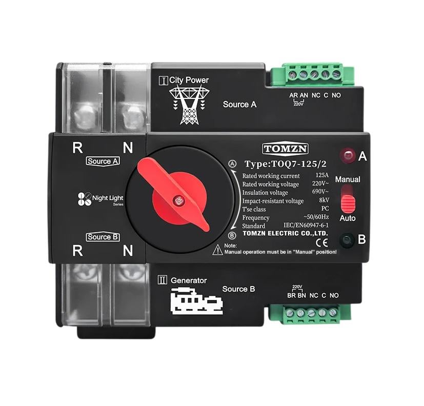 Автомат введення резерву TOMZN 2p125A