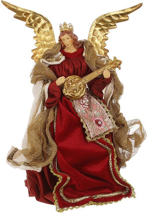 Фігура декоративна Різдвяний Ангел у червоному 30 см