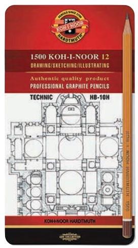 Карандаш Koh-i-Noor Олівці графитный 1500 Technic НВ-10Н 12  шт. (1502.I) - фото 2