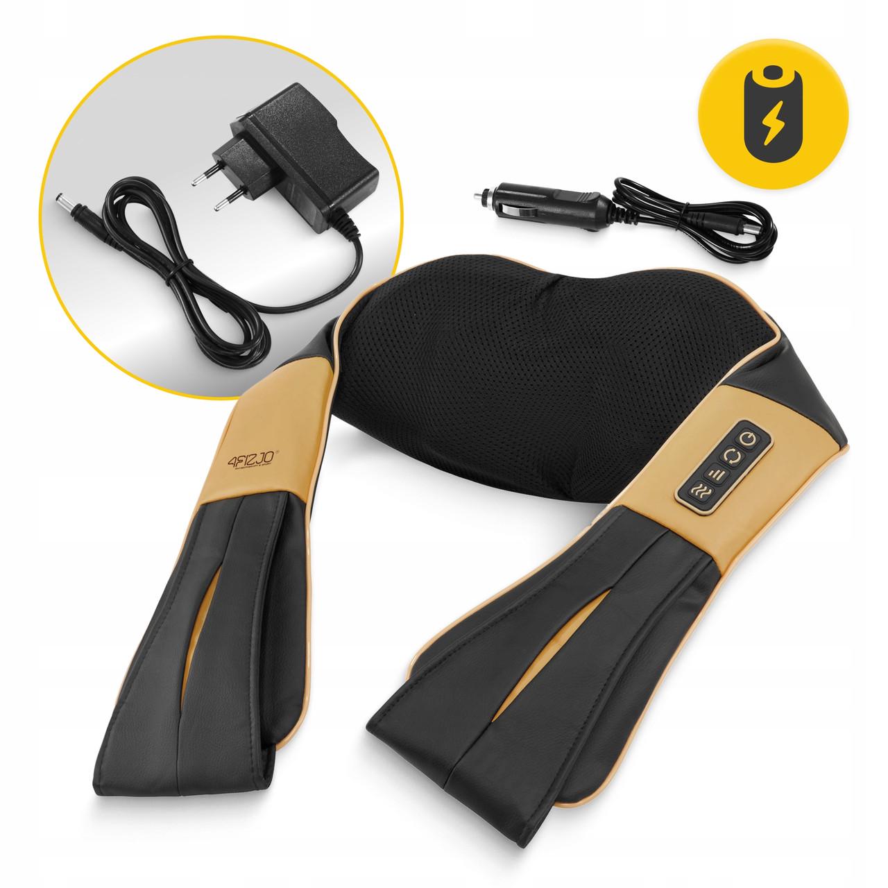 Накидка-массажер 4fizjo Shiatsu Ultra+ для шеи и спины аккумуляторный Black/Gold (P-5907739319081) - фото 3