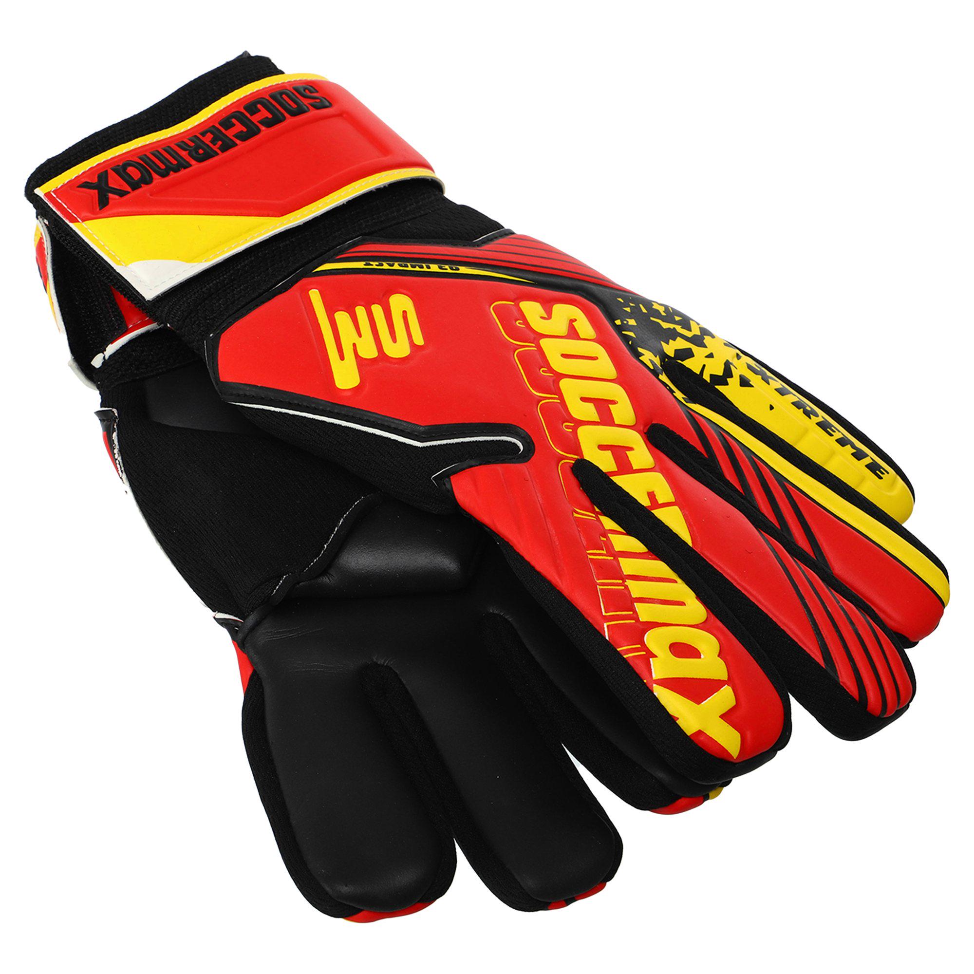 Воротарські рукавички SOCCERMAX GK-4316 р. 9 Червоно-жовтий - фото 3