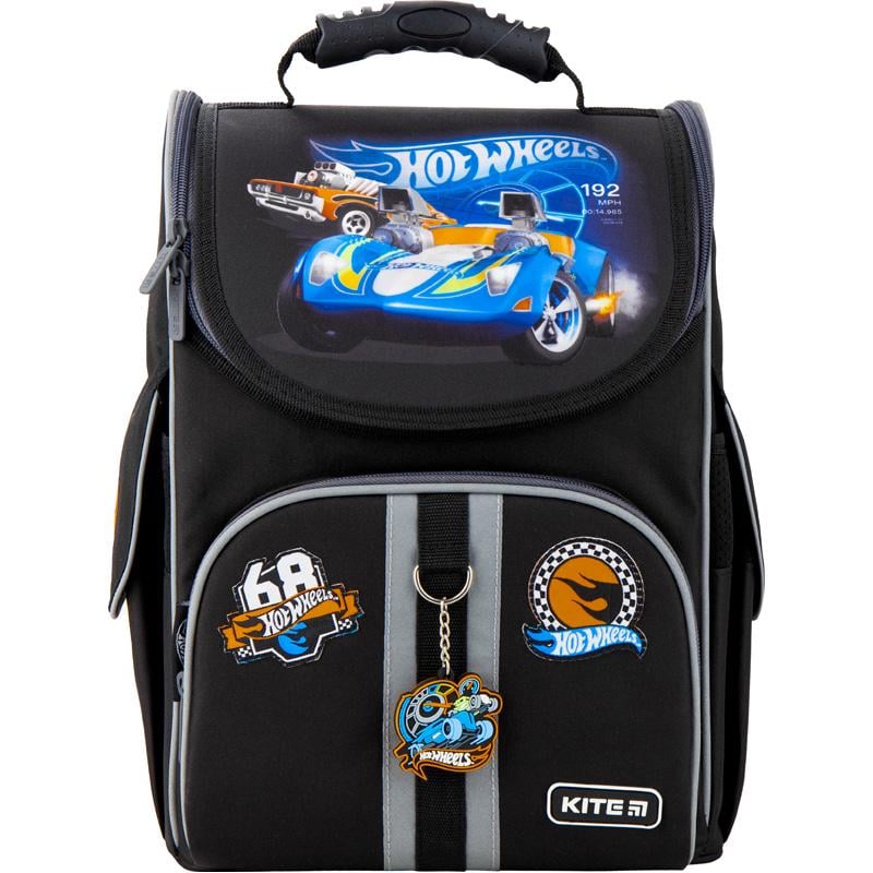 Рюкзак школьный каркасный KITE Hot Wheels 35х25х13 см 6-15 л Черный (HW20-501S-1)
