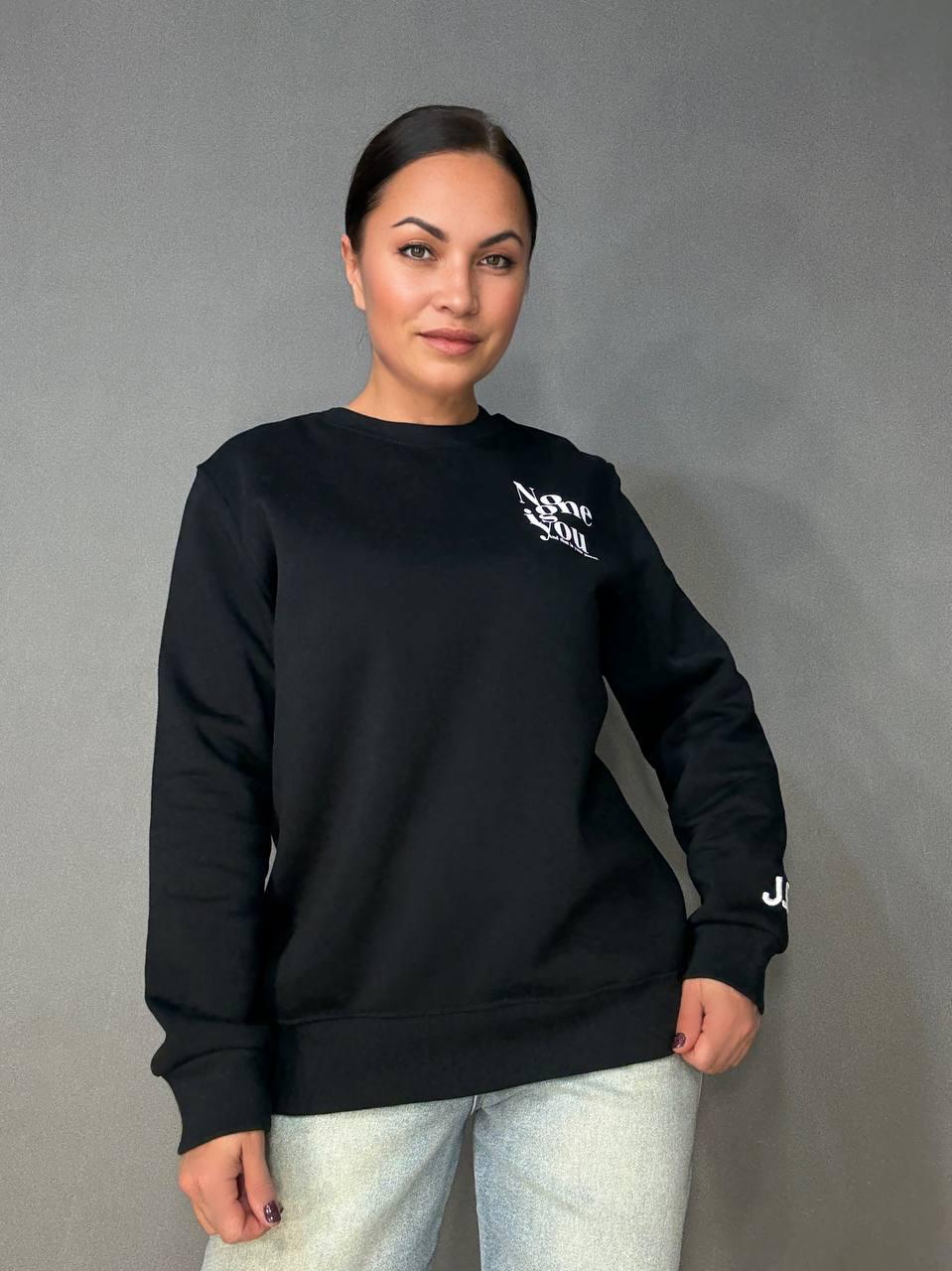 Свитшот женский PEPPER MINT 23-18 NO ONE IS YOU флис утепленный по фигуре L Черный (1125) - фото 5 Свитшот женский PEPPER MINT 23-18 NO ONE IS YOU флис утепленный по фигуре L Черный (1125) - фото 5