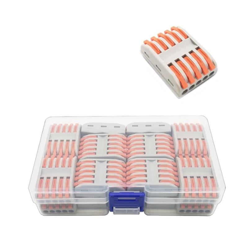 Набор клемм Tactix 0,08-4 мм2 32А 5х1-5х1 проходная одинарная 40х29х14,5 мм 18 шт. Оранжевый (CT425-18box)