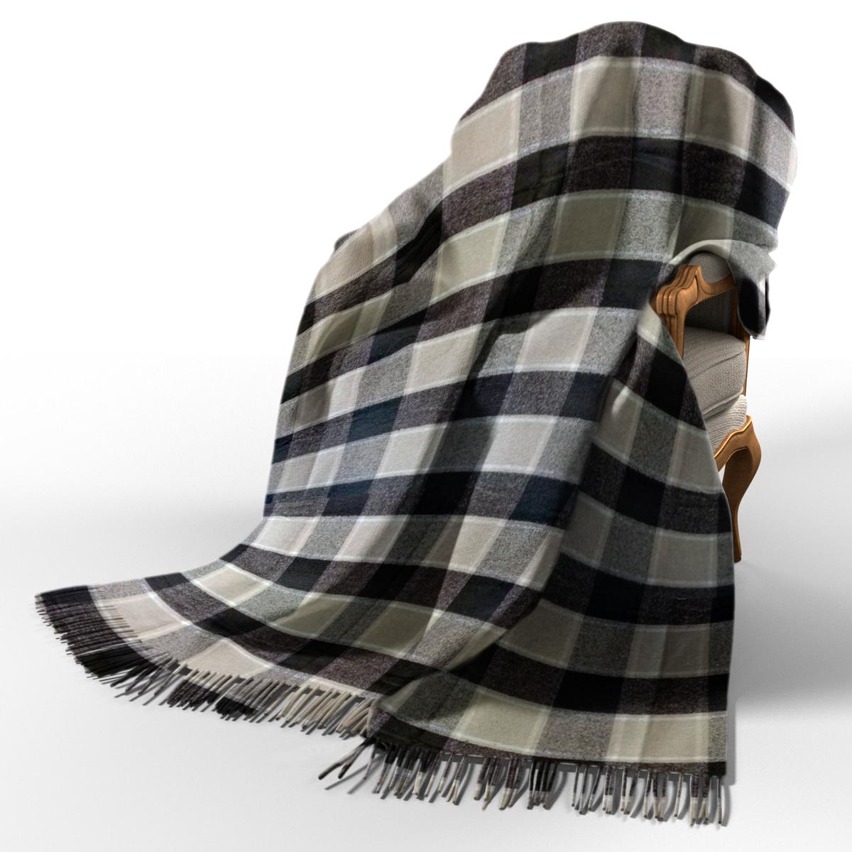 Плед вовняний Vladi Палермо 140х200 см П7 Білий/Бежевий/Коричневий (4213)