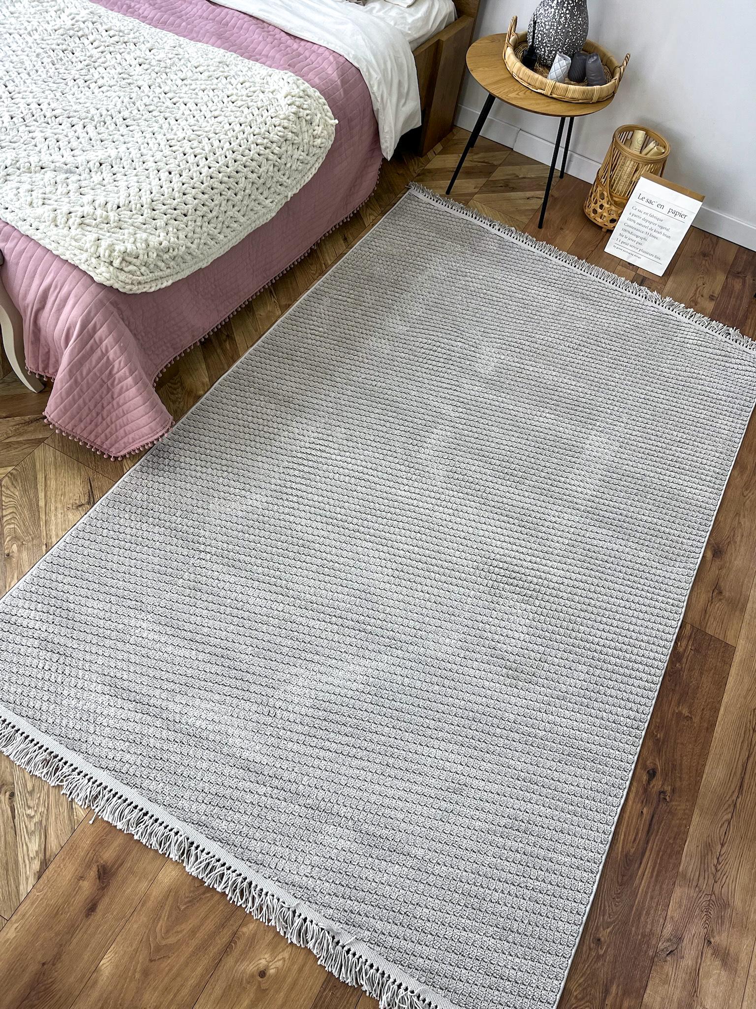 Килим прямокутний абстрактний 200х290 см Сірий