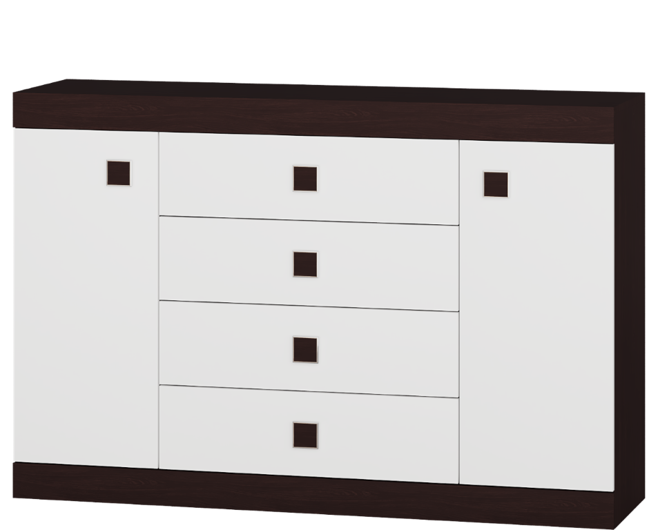 Комод Everest Соната 8 1400х376х931 мм Венге темный/Белый (11244) - фото 1 Комод Everest Соната 8 1400х376х931 мм Венге темный/Белый (11244) - фото 1