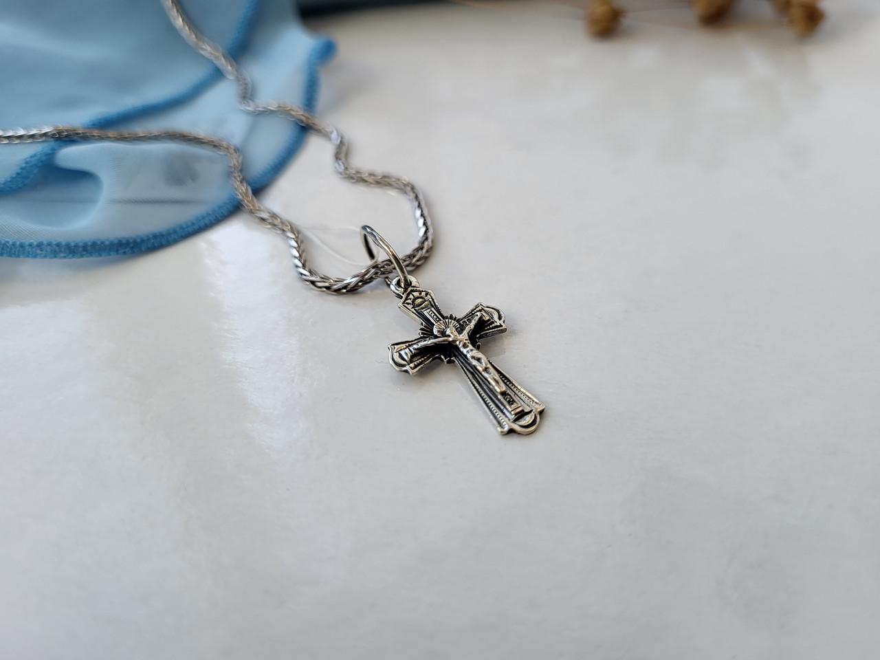 Крест с распятием серебро 925 пробы 3112 1.50г (heart40)