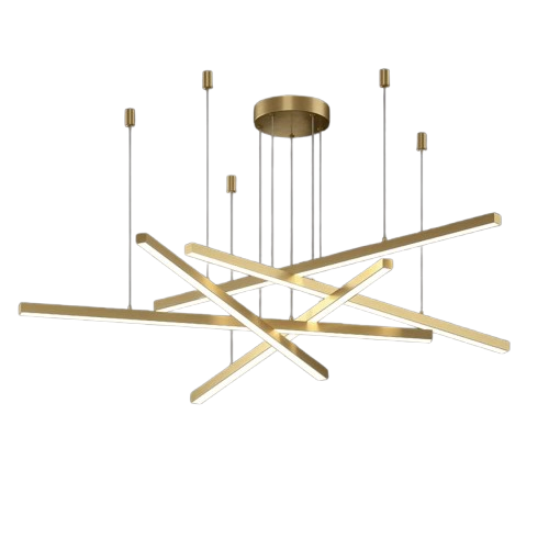 Люстра потолочная LED PJ853 с пультом 80х4 см Golden (718777)