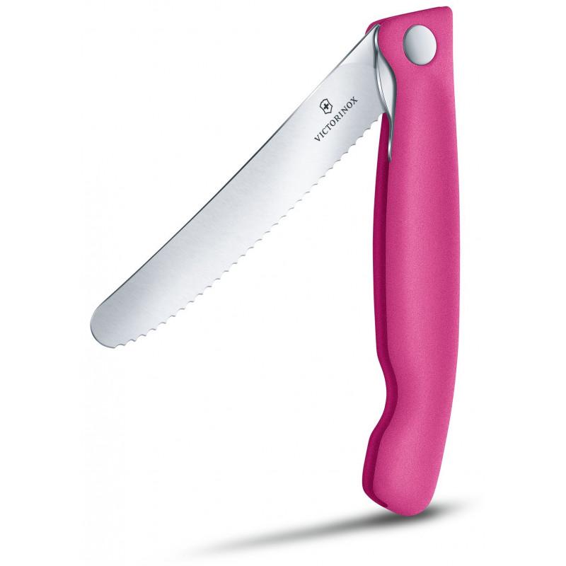 Кухонный нож серейторный Victorinox SwissClassic складной 240 мм Розовый (Vx67836.F5B) - фото 2 Кухонный нож серейторный Victorinox SwissClassic складной 240 мм Розовый (Vx67836.F5B) - фото 2