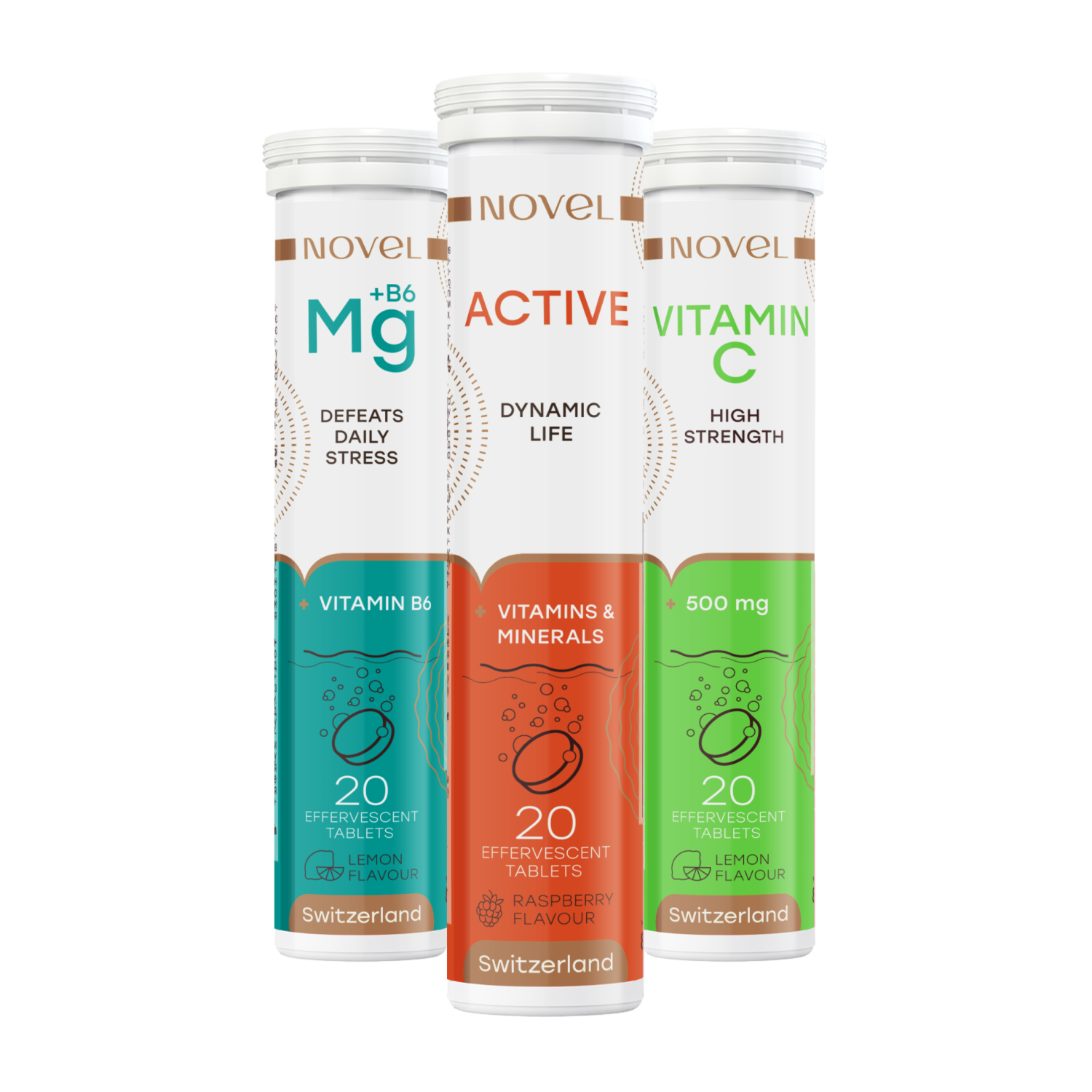 Набор витаминов Novel комплекс магний №20/Vitamin С №20/Active №20 (CO004264)