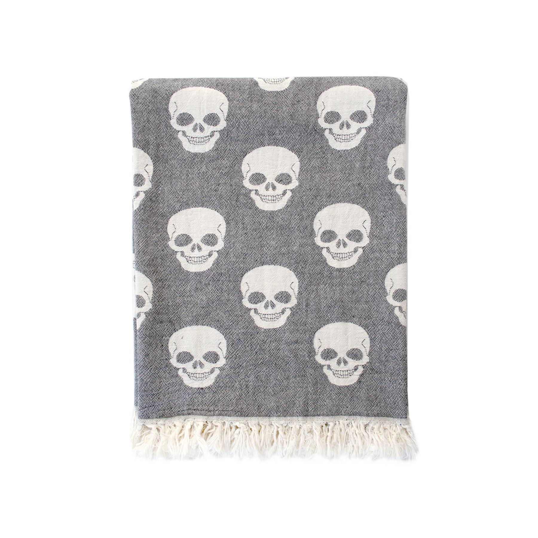 Полотенце Lotus Home Pestemal Skull 90х160 см Black