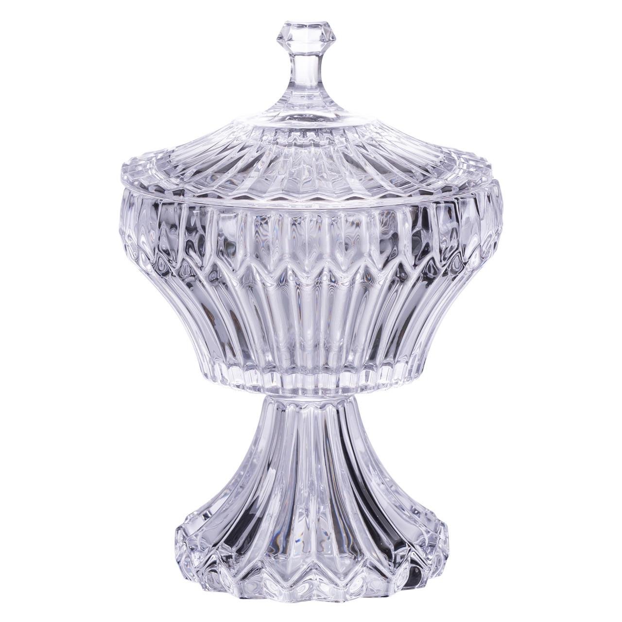 Конфетница на ножке с крышкой круглая 17х27 см (HP-19-149RB)