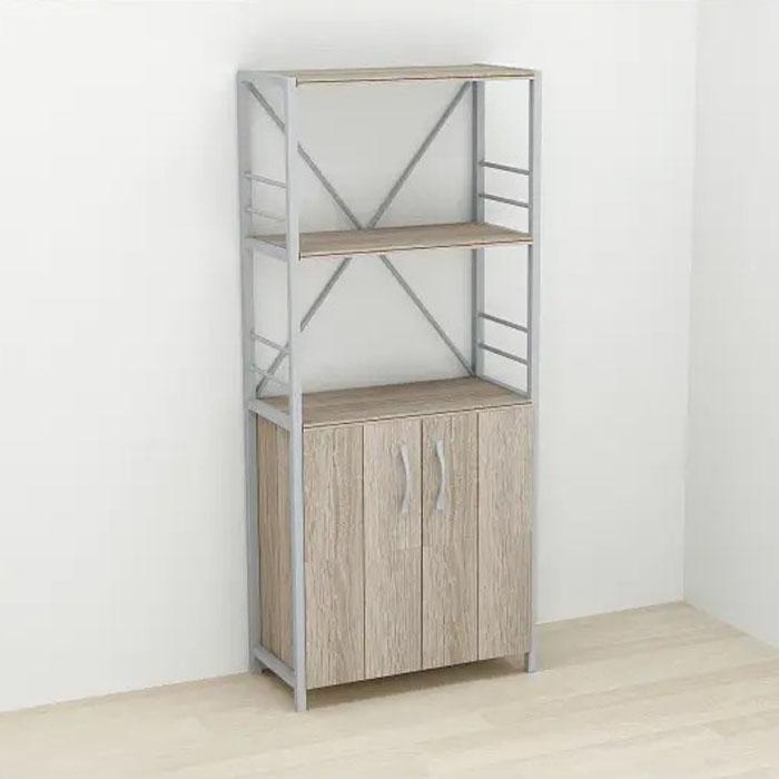 Етажерка Ferrum-decor Конект 3/60 з тумбою ДСП 144x60x28 см Сірий/Сонома Трюфель (FRD-104460) - фото 2