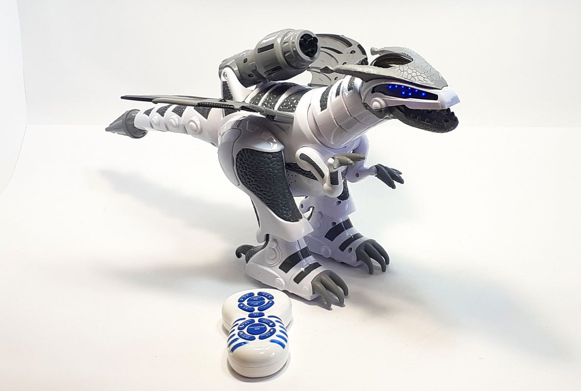 Динозавр робот на р/к Qilejun зі світловими і звуковими ефектами Сірий