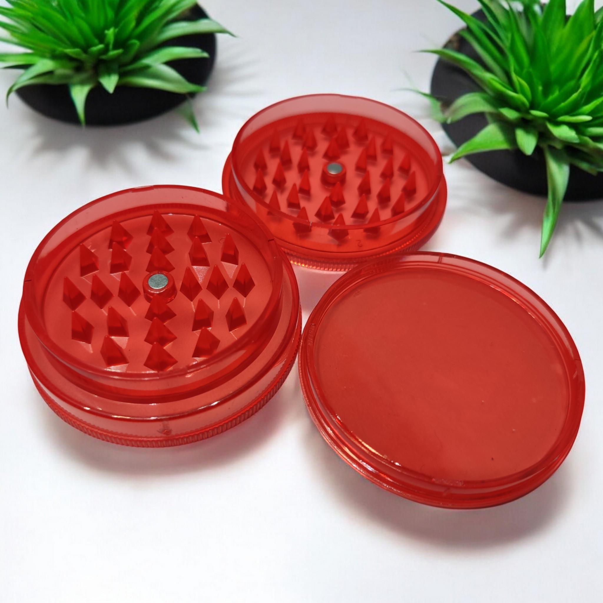 Гриндер для измельчения табака Grinder Handmuller Green Leaf Plastic Red - фото 2