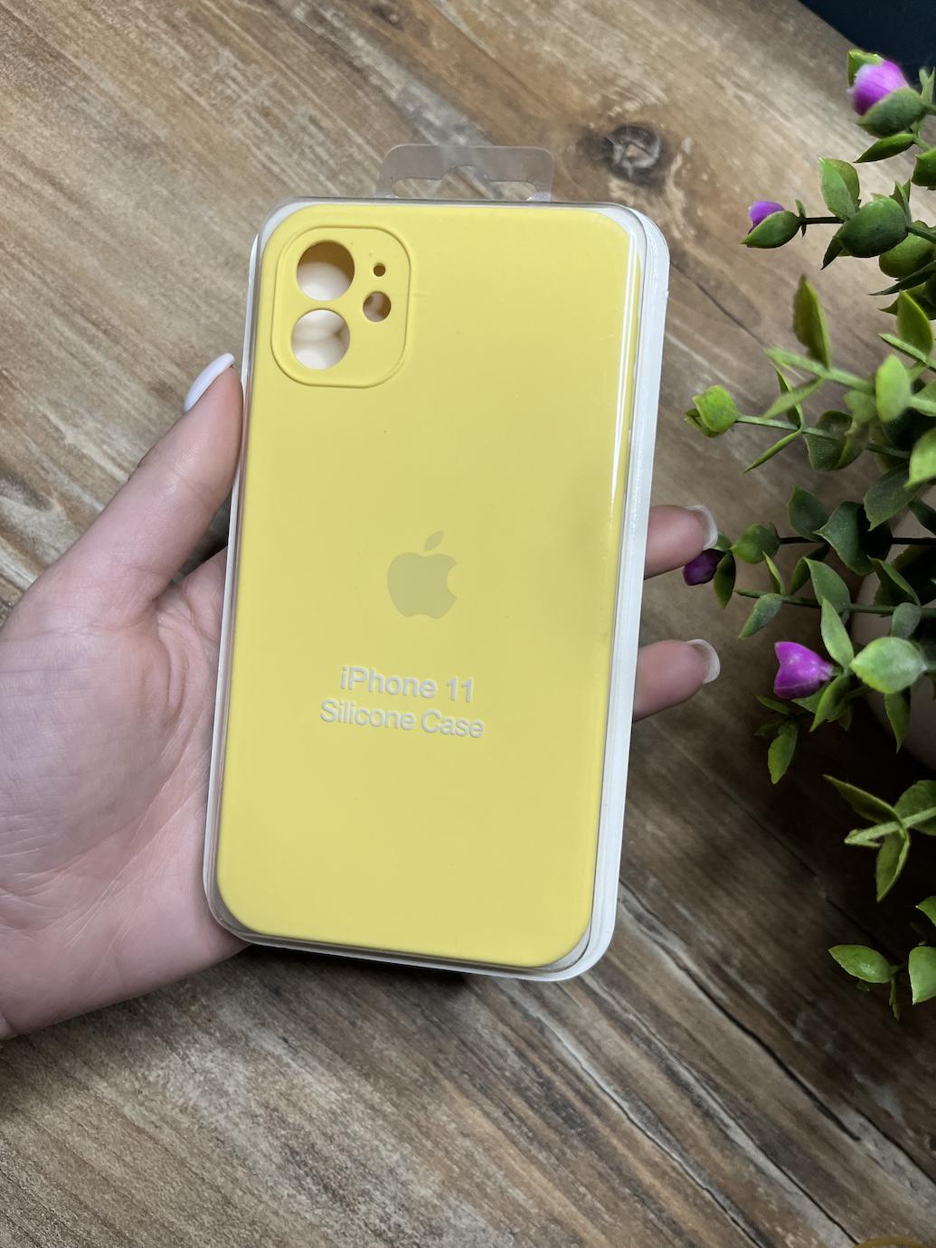 Чохол накладка на iPhone (Айфон) 11 квадратні борти silicone case full camera на apple - фото 1