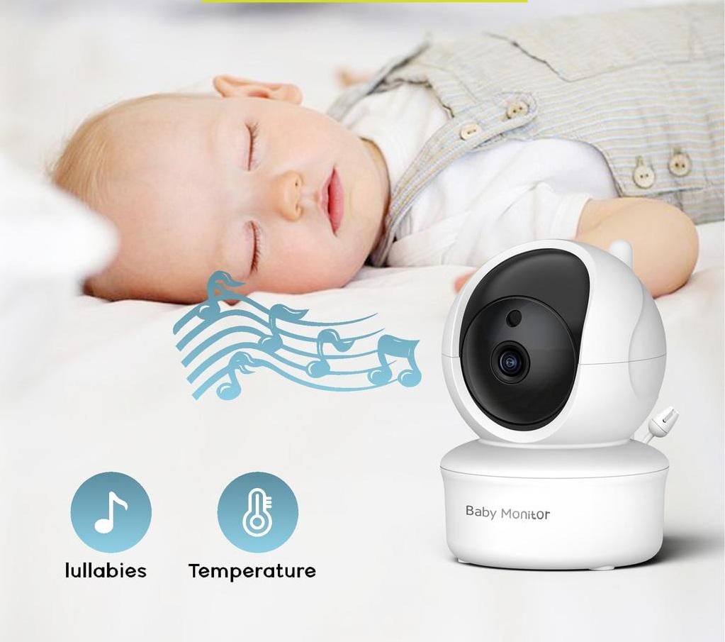 Відеоняня Baby Monitor SM-650 з 5-дюймовим ЖК-монітором датчиком звуку/нічне бачення/ бездротова/ поворотна радіоняня з портативним дисплеєм та вимірюванням температури - фото 3