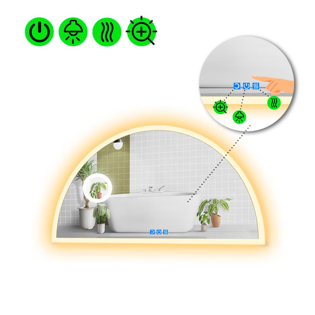 Дзеркало з LED підсвіткою Cerhio 3 з трьома сенсорами 140x70 см